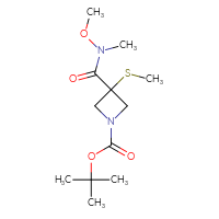 Chemical structure of tert-butyl 3-[methoxy(methyl)carbamoyl]-3-(methylsulfanyl)azetidine-1-carboxylate - CSSB03439564823