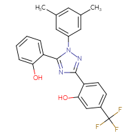 Chemical structure of 2-[1-(3,5-dimethylphenyl)-5-(2-hydroxyphenyl)-1H-1,2,4-triazol-3-yl]-5-(trifluoromethyl)phenol - CSSB14823688751