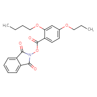 Chemical structure of 1,3-dioxo-2,3-dihydro-1H-isoindol-2-yl 2-butoxy-4-propoxybenzoate - CSSB00133015930
