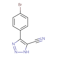 Chemical structure of 4-(4-bromophenyl)-1H-1,2,3-triazole-5-carbonitrile - CSSB00009816768