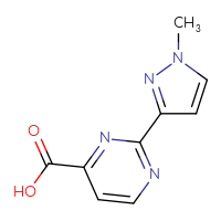 Chemical structure of 2-(1-methyl-1H-pyrazol-3-yl)pyrimidine-4-carboxylic acid - CSSB00012236196