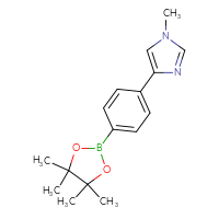 Chemical structure of 1-methyl-4-[4-(4,4,5,5-tetramethyl-1,3,2-dioxaborolan-2-yl)phenyl]-1H-imidazole - CSSB03437077965
