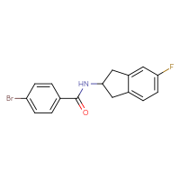 Chemical structure of 4-bromo-N-(5-fluoro-2,3-dihydro-1H-inden-2-yl)benzamide - CSSB06389479109
