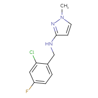 Chemical structure of N-[(2-chloro-4-fluorophenyl)methyl]-1-methyl-1H-pyrazol-3-amine - CSSB00006170028