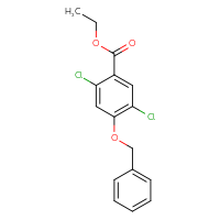 Chemical structure of ethyl 4-(benzyloxy)-2,5-dichlorobenzoate - CSSB14926238051