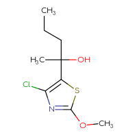 Chemical structure of 2-(4-chloro-2-methoxy-1,3-thiazol-5-yl)pentan-2-ol - CSSB14853240236