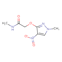 Chemical structure of N-methyl-2-[(1-methyl-4-nitro-1H-pyrazol-3-yl)oxy]acetamide - CSSB01887247073