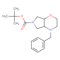 Chemical structure of tert-butyl 4-benzyl-octahydropyrrolo[3,4-b][1,4]oxazine-6-carboxylate - CSSB00010363571