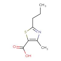 Chemical structure of 4-methyl-2-propyl-1,3-thiazole-5-carboxylic acid - CSSB00000739283