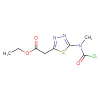 Chemical structure of ethyl 2-{5-[(chlorocarbonyl)(methyl)amino]-1,3,4-thiadiazol-2-yl}acetate - CSSB21495903553