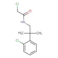 Chemical structure of 2-chloro-N-[2-(2-chlorophenyl)-2-methylpropyl]acetamide - CSSB01994745008