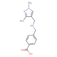Chemical structure of 4-({[(1,3-dimethyl-1H-pyrazol-4-yl)methyl]amino}methyl)benzoic acid - CSSB00003676644