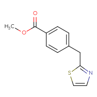 Chemical structure of methyl 4-[(1,3-thiazol-2-yl)methyl]benzoate - CSSB00010986614