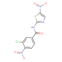Chemical structure of 3-chloro-4-nitro-N-(5-nitro-1,3-thiazol-2-yl)benzamide - CSSB00159248887