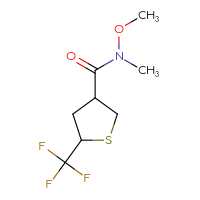 Chemical structure of N-methoxy-N-methyl-5-(trifluoromethyl)thiolane-3-carboxamide - CSSB07133589696