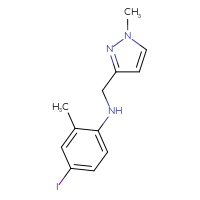 Chemical structure of 4-iodo-2-methyl-N-[(1-methyl-1H-pyrazol-3-yl)methyl]aniline - CSSB00017267940
