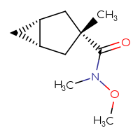 Chemical structure of (1R,3r,5S)-N-methoxy-N,3-dimethylbicyclo[3.1.0]hexane-3-carboxamide - CSSB06719919005