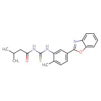 Chemical structure of 1-[5-(1,3-benzoxazol-2-yl)-2-methylphenyl]-3-(3-methylbutanoyl)thiourea - CSSB00121715143