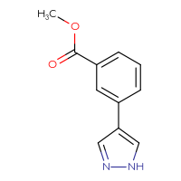 Chemical structure of methyl 3-(1H-pyrazol-4-yl)benzoate - CSSB00102979402
