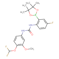 Chemical structure of 3-[4-(difluoromethoxy)-3-methoxyphenyl]-1-[4-fluoro-2-(4,4,5,5-tetramethyl-1,3,2-dioxaborolan-2-yl)phenyl]urea - CSSB21332157109