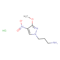 Chemical structure of 3-(3-methoxy-4-nitro-1H-pyrazol-1-yl)propan-1-amine hydrochloride - CSSB00025717609