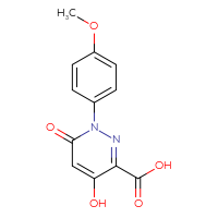 Chemical structure of 4-hydroxy-1-(4-methoxyphenyl)-6-oxo-1,6-dihydropyridazine-3-carboxylic acid - CSSB00020628539