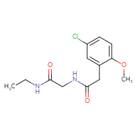 Chemical structure of 2-[2-(5-chloro-2-methoxyphenyl)acetamido]-N-ethylacetamide - CSSB02018469037