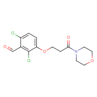 Chemical structure of 2,6-dichloro-3-[3-(morpholin-4-yl)-3-oxopropoxy]benzaldehyde - CSSB21349253080