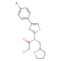 Chemical structure of N-[4-(4-bromophenyl)-1,3-thiazol-2-yl]-2-chloro-N-[(oxolan-2-yl)methyl]acetamide - CSSB00000682937