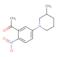 Chemical structure of 1-[5-(3-methylpiperidin-1-yl)-2-nitrophenyl]ethan-1-one - CSSB00001319136