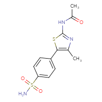 Chemical structure of N-[4-methyl-5-(4-sulfamoylphenyl)-1,3-thiazol-2-yl]acetamide - CSSB21253046106