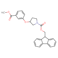 Chemical structure of (9H-fluoren-9-yl)methyl 3-[3-(methoxycarbonyl)phenoxy]pyrrolidine-1-carboxylate - CSSB20300855969