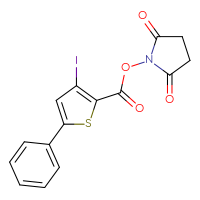 Chemical structure of 2,5-dioxopyrrolidin-1-yl 3-iodo-5-phenylthiophene-2-carboxylate - CSSB20270230226