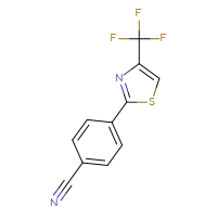 Chemical structure of 4-[4-(trifluoromethyl)-1,3-thiazol-2-yl]benzonitrile - CSSB01411574784