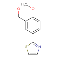 Chemical structure of 2-methoxy-5-(1,3-thiazol-2-yl)benzaldehyde - CSSB00010876151