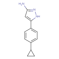 Chemical structure of 5-(4-cyclopropylphenyl)-1H-pyrazol-3-amine - CSSB00035776082