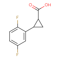 Chemical structure of 2-(2,5-difluorophenyl)cyclopropane-1-carboxylic acid - CSSB00000760526