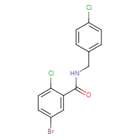 Chemical structure of 5-bromo-2-chloro-N-[(4-chlorophenyl)methyl]benzamide - CSSB00000579876