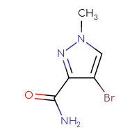Chemical structure of 4-bromo-1-methyl-1H-pyrazole-3-carboxamide - CSSB00010285921