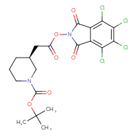 Chemical structure of tert-butyl (3S)-3-{2-oxo-2-[(4,5,6,7-tetrachloro-1,3-dioxo-2,3-dihydro-1H-isoindol-2-yl)oxy]ethyl}piperidine-1-carboxylate - CSSB20271340067