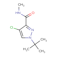 Chemical structure of 1-tert-butyl-4-chloro-N-methyl-1H-pyrazole-3-carboxamide - CSSB02268892856
