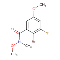 Chemical structure of 2-bromo-3-fluoro-N,5-dimethoxy-N-methylbenzamide - CSSB06854269180