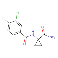 Chemical structure of N-(1-carbamoylcyclopropyl)-3-chloro-4-fluorobenzamide - CSSB00091798251
