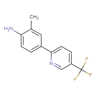 Chemical structure of 2-methyl-4-[5-(trifluoromethyl)pyridin-2-yl]aniline - CSSB02180786658