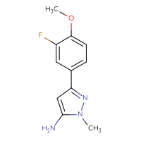Chemical structure of 3-(3-fluoro-4-methoxyphenyl)-1-methyl-1H-pyrazol-5-amine - CSSB00005696862