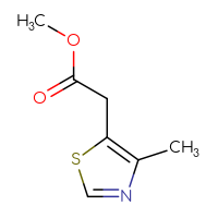 Chemical structure of methyl 2-(4-methyl-1,3-thiazol-5-yl)acetate - CSSB00119677901