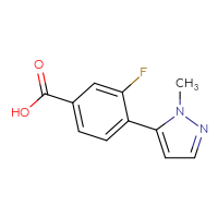 Chemical structure of 3-fluoro-4-(1-methyl-1H-pyrazol-5-yl)benzoic acid - CSSB00011961119