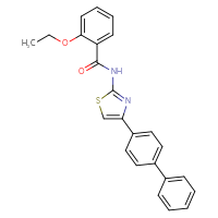Chemical structure of N-(4-{[1,1'-biphenyl]-4-yl}-1,3-thiazol-2-yl)-2-ethoxybenzamide - CSSB00121680864