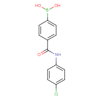 Chemical structure of {4-[(4-chlorophenyl)carbamoyl]phenyl}boronic acid - CSSB00020605291