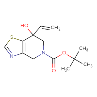 Chemical structure of tert-butyl 7-ethenyl-7-hydroxy-4H,5H,6H,7H-[1,3]thiazolo[4,5-c]pyridine-5-carboxylate - CSSB06657217397